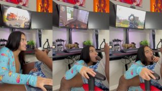 Noemymontes Throating BBC While He Is Playing Games Onlyfans Video