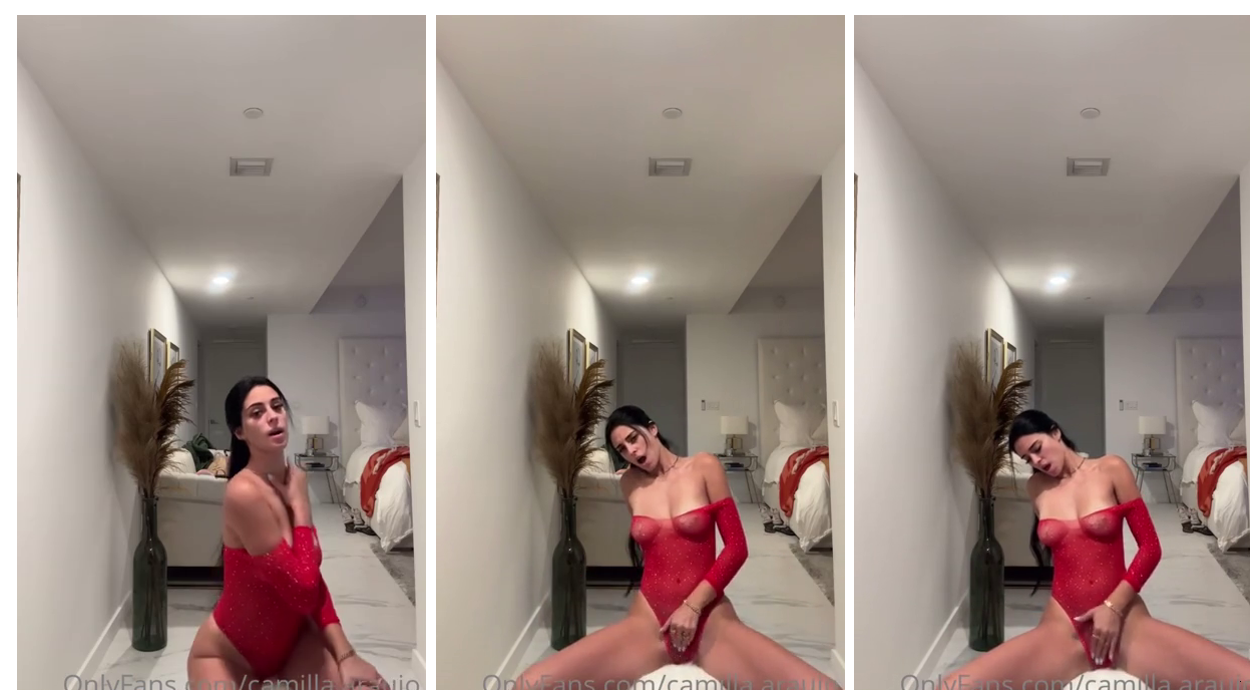Camilla Araujo Red Mesh Bodysuit Onlyfans PPV Video